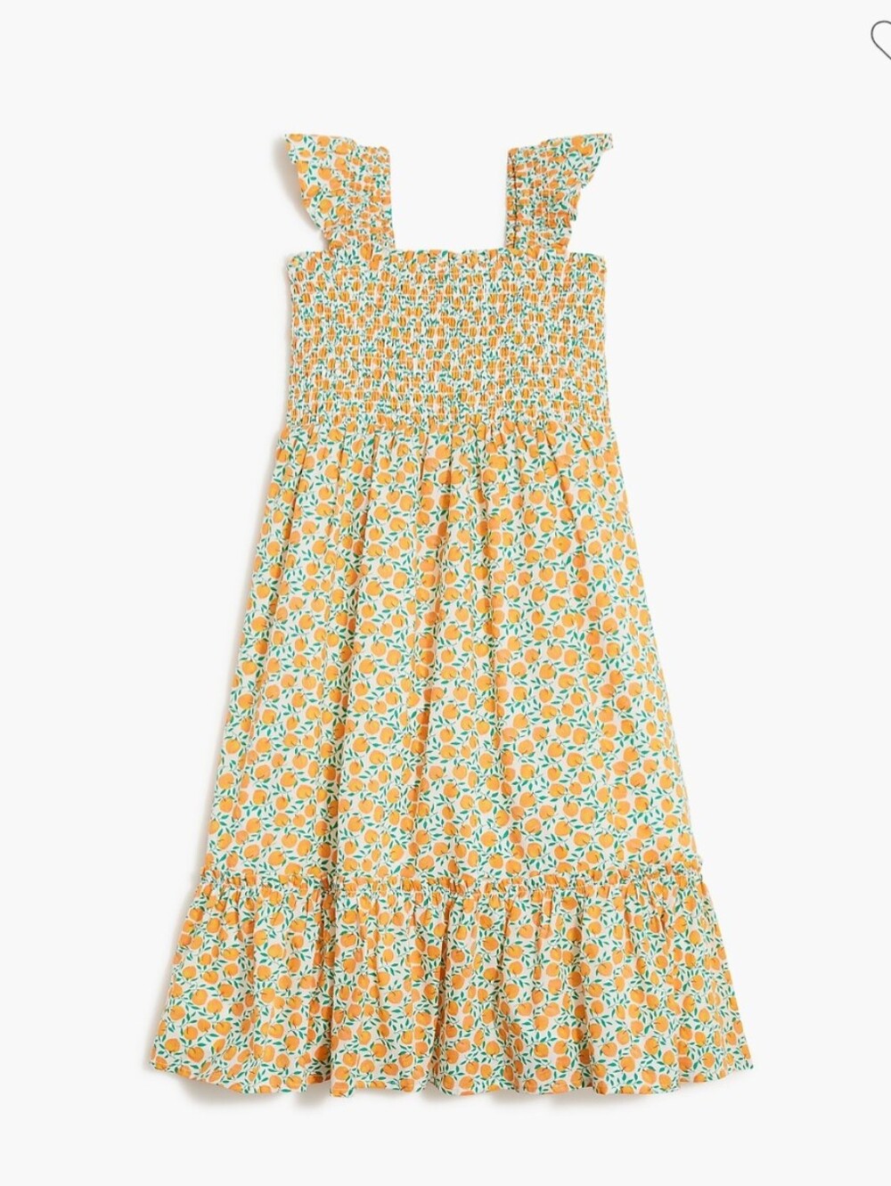 Crewcuts Yellow Floral Smocked Dress with Ruffle Straps